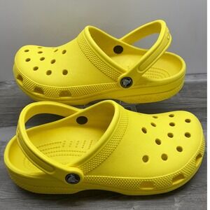 Crocs Classic Clog Lemon Yellow Mens 6 Womens 8 Water Friendly Comfort Shoes